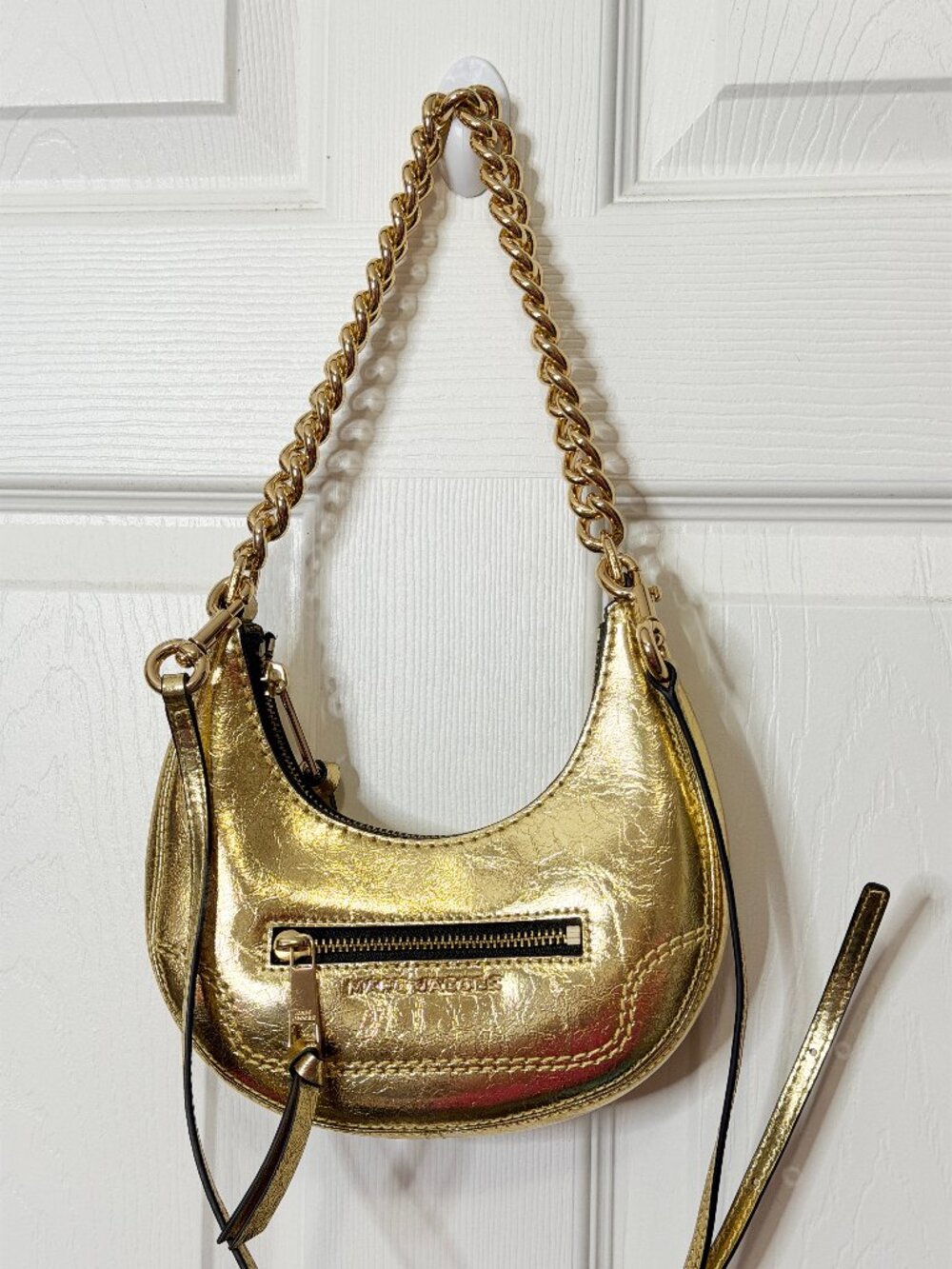 Marc Jacobs Mini Crescent Metallic Gold Crossbody Bag